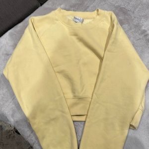 Aritzia TNA butter yellow cropped sweater
